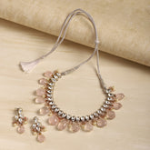 Blush Pink Kundan Choker with Earrings